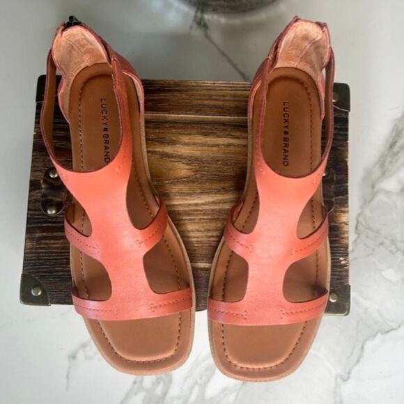 Lucky Brand Nayda Strap Sandals in Cognac - Picture 2 of 8